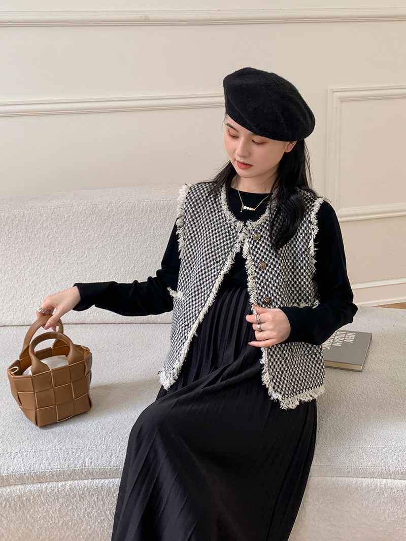 ZMA MATERNITY WEAR [BEIGANG] SPRING AND AUTUMN NEW VEST DRESS SET FASHION MATERNITY SKIRT AUTUMN STYLE