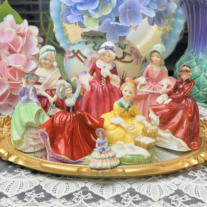 西洋古董 doulton 道尔顿 经典绝美复古小瓷偶 桌面摆件 现货