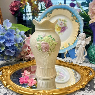 花瓶 爱尔兰guo宝伯利克超薄瓷粉色瓷花 现货 belleek 西洋古董