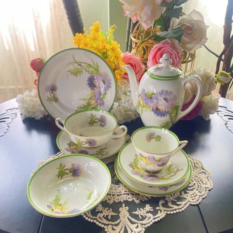手绘签名咖啡杯碟royaldoulton