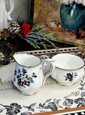 西洋古董Royal Albert阿尔伯特Violets for Love骨瓷咖啡杯碟现货