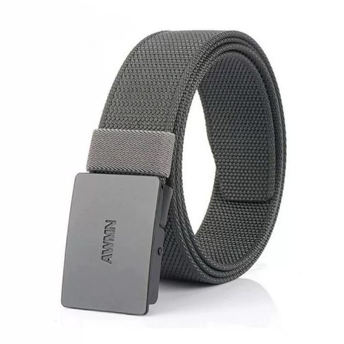 日本进口无印男士尼龙腰带自动扣帆布皮带平滑扣工装牛仔裤腰带