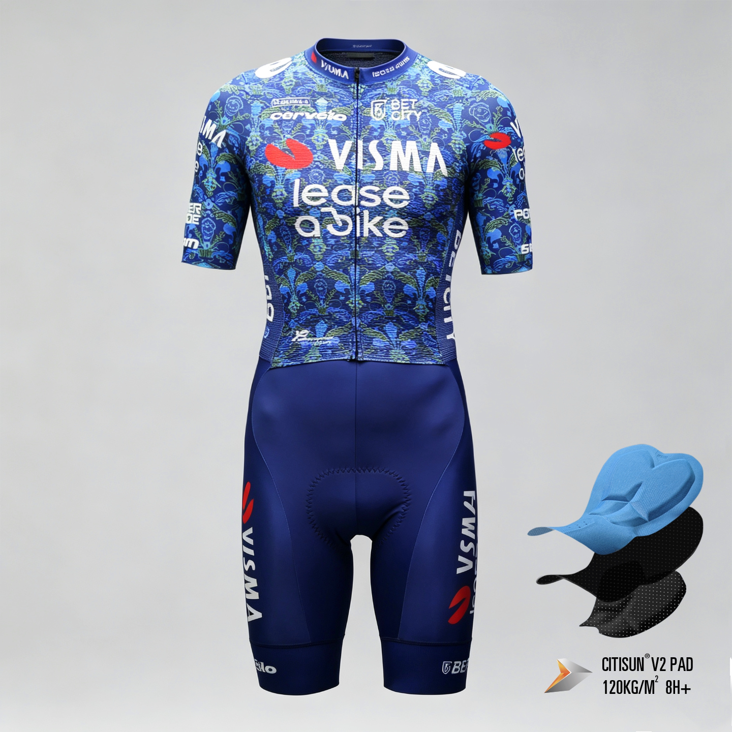 VISMA维斯玛.温格高车迷版公路自行车连体骑行服文艺复兴涂装短袖