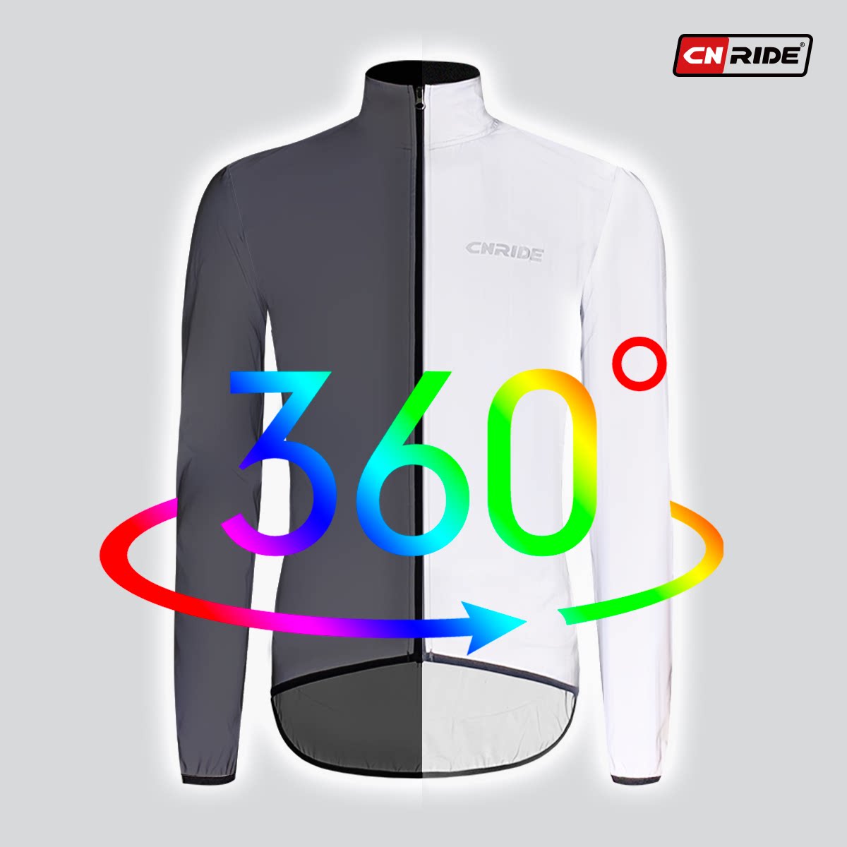 CR全反光防水面料骑行防风衣秋冬季夜骑公路山地自行车长袖骑行服
