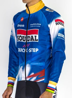 冬季新款保暖骑行防风衣 快步公路车迷队版防水加绒软壳夹克长袖