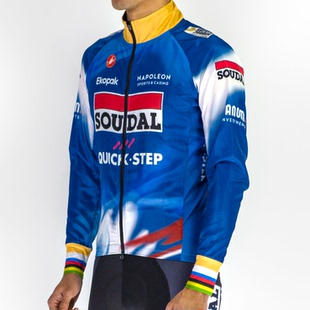 冬季新款保暖骑行防风衣 快步公路车迷队版防水加绒软壳夹克长袖