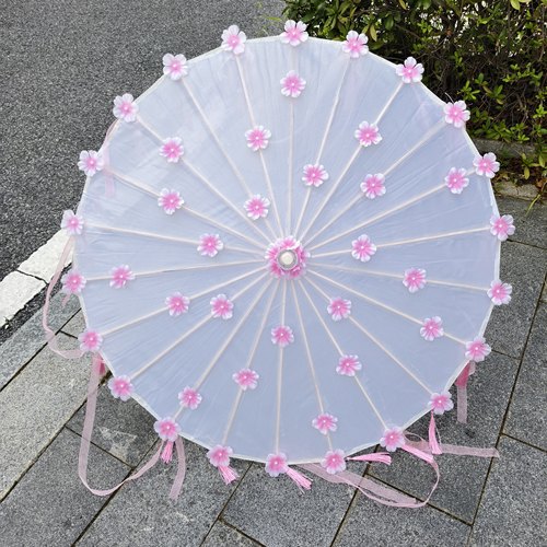 古风汉服洛丽塔重工飘带油纸伞