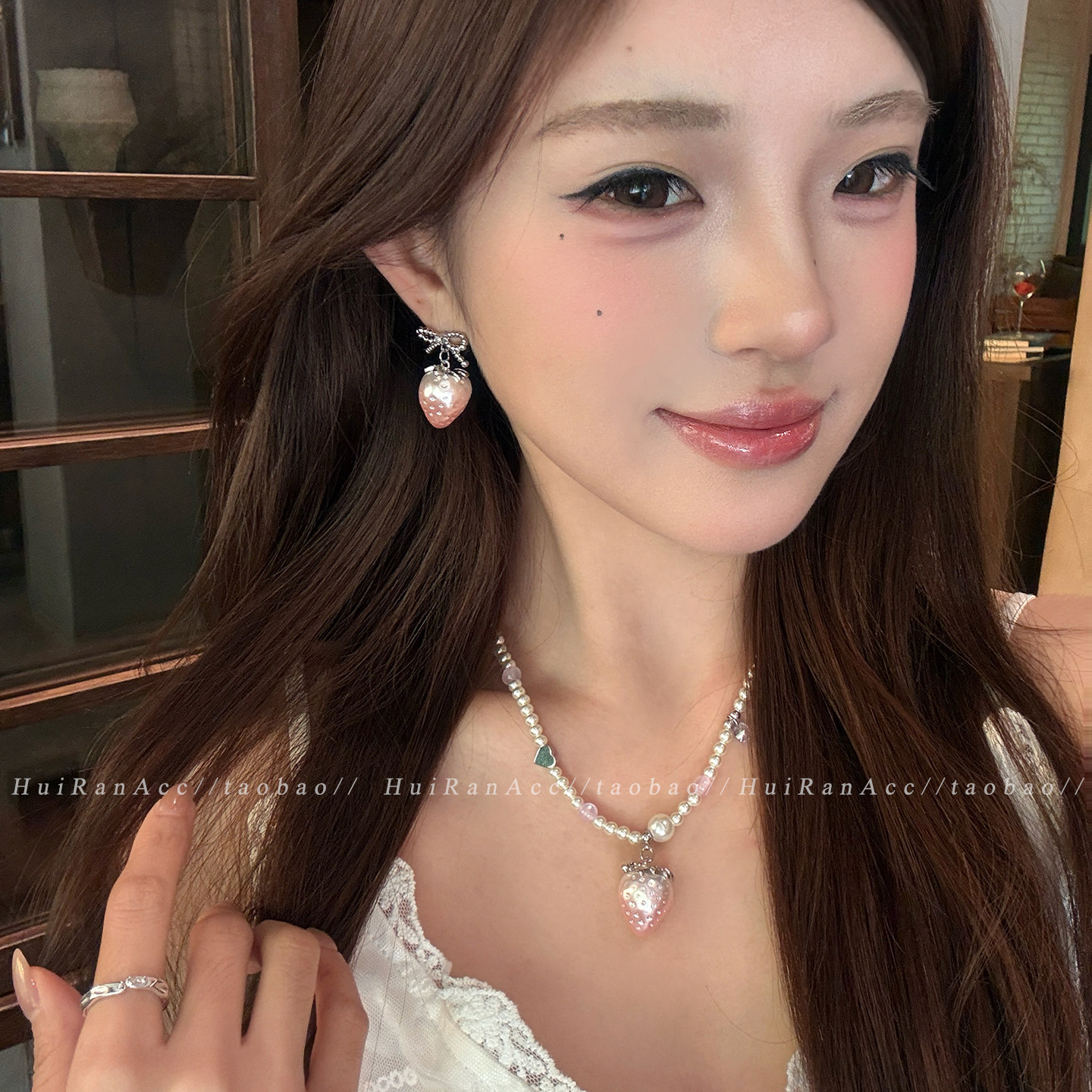 乖乖女~法式甜妹草莓珍珠项链女2026新款海边颈链配饰锁骨链饰品