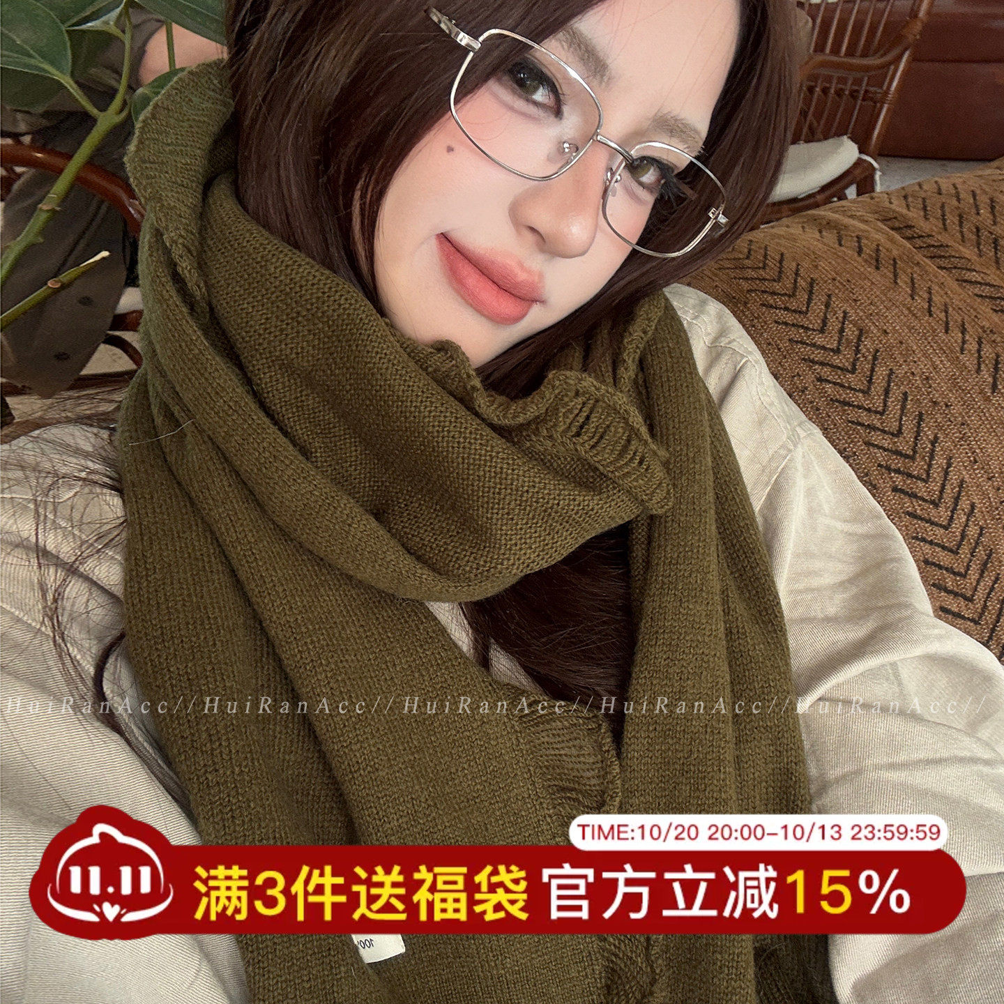 100%羊毛针织毛线围巾