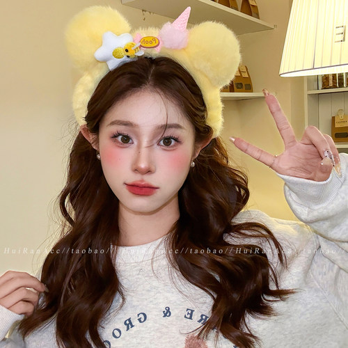 可爱卡通毛绒小蜜蜂发箍女