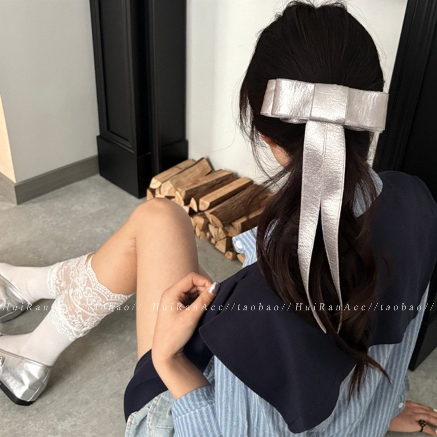 韩系甜美蝴蝶结缎面丝带抓夹女2026新款高级感芭蕾风后脑勺盘发夹