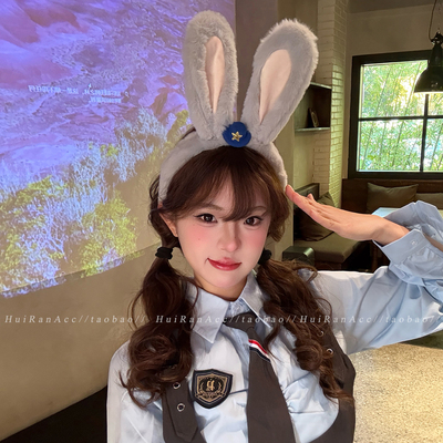 可爱卡通警官朱迪毛绒发箍女