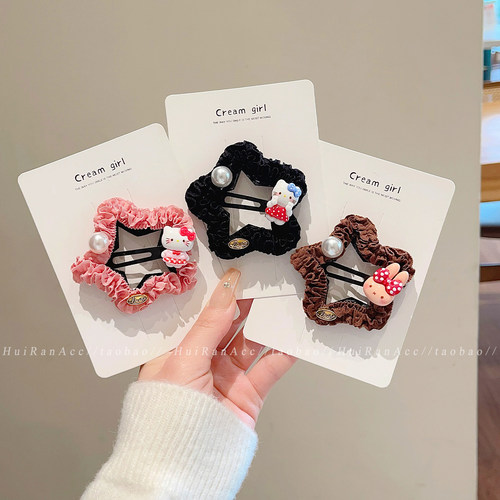 可爱卡通猫咪星星发夹女高颜值