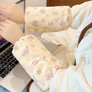 可爱卡通羽绒服防脏防水袖套女2026新款秋冬季上班学生护袖口套袖
