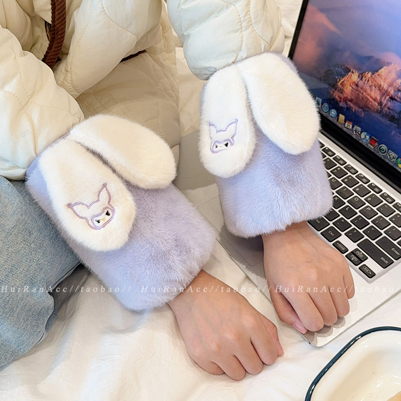 可爱毛绒兔耳羽绒服袖套女2026新款秋冬防污耐磨学生写字上班套袖,家庭/个人清洁工具,袖套,淘宝优惠券,粉丝福利购,淘宝优惠卷