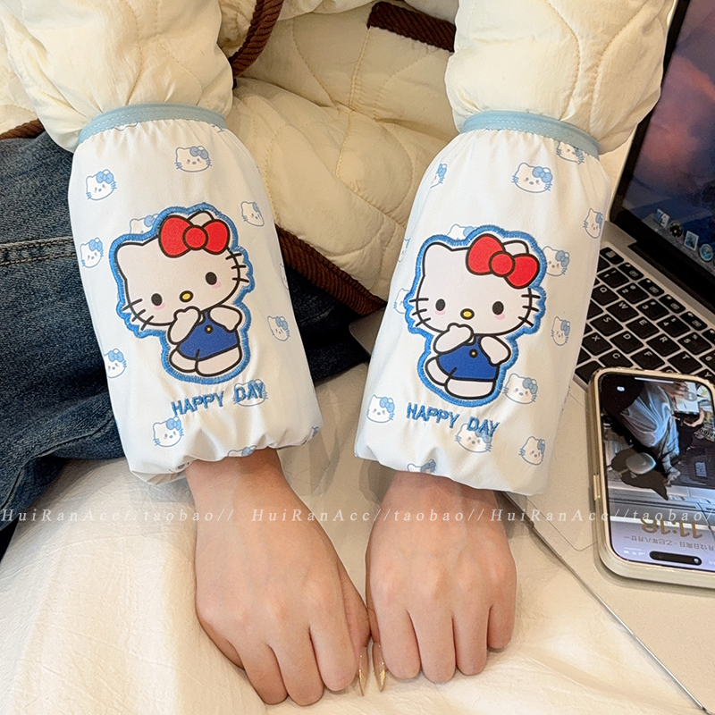 韩系可爱卡通羽绒服防脏袖套女