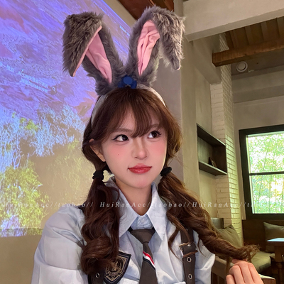 可爱卡通cos警官朱迪毛绒发箍