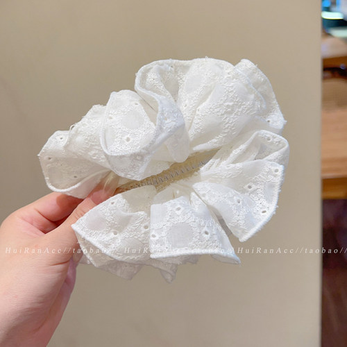 法式白色蕾丝香蕉夹2025新款