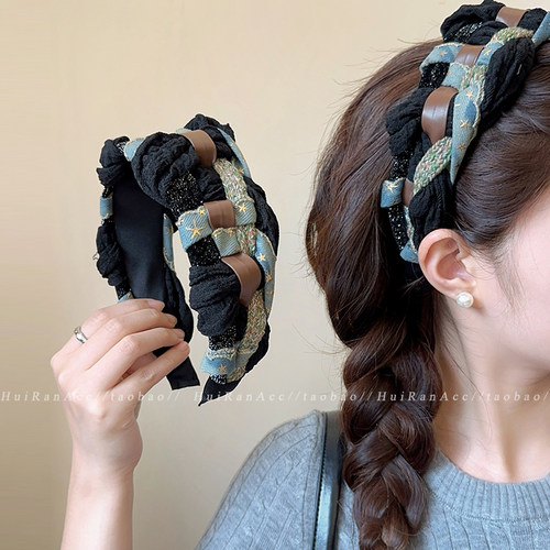 星星麻花女款发箍牛仔风高颜值