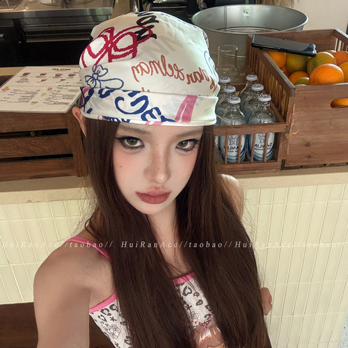 手绘彩色涂鸦百搭头巾多功能丝巾