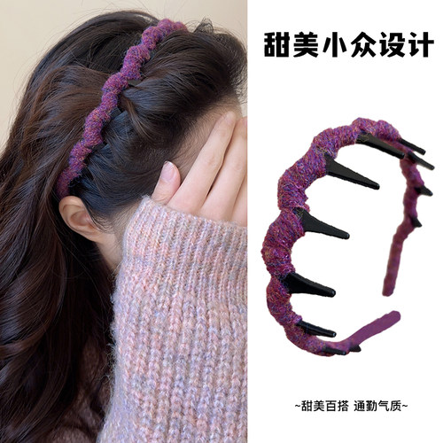 毛线缠绕高颅顶发箍女2026新款