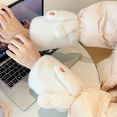 秋冬季 套外套成人护袖 毛绒套袖 可爱兔耳朵学生写字保暖防污耐脏袖