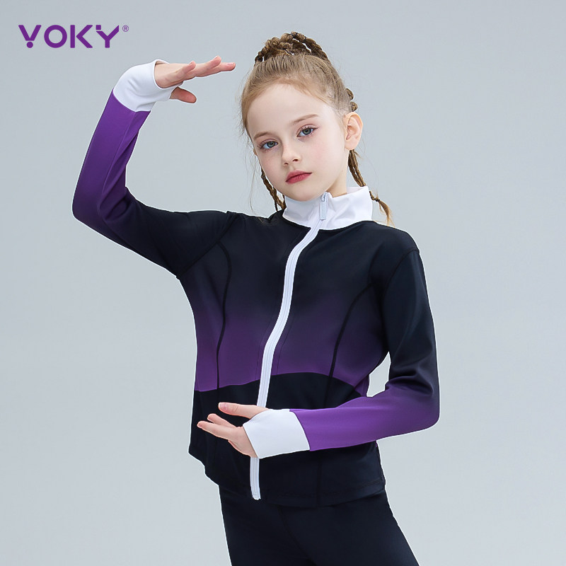 VOKY儿童滑冰服花样滑冰训练服上衣裤子高弹力舒适透气外套运动装图片