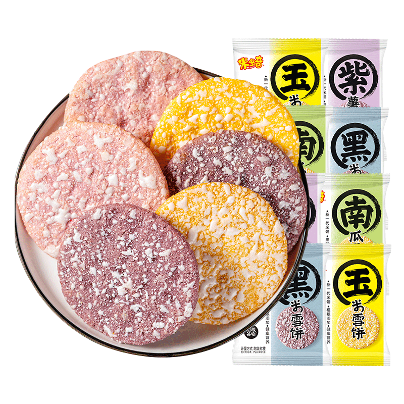 米多奇粗粮雪饼米饼早餐饼干零食