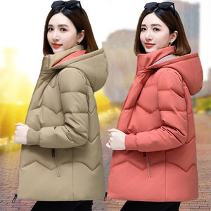 棉服女外套羽绒棉衣2023年冬季新款加绒加厚大码中年妈妈保暖棉袄