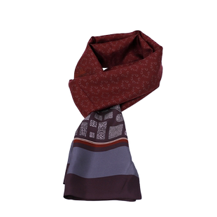 瑞蚨祥原创男士桑蚕真丝围巾斜纹绸领巾商务送礼春秋英伦长条围脖