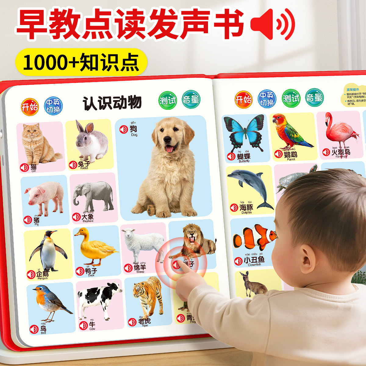 会说话的早教有声书0到3岁宝宝点读发声书婴儿幼儿启蒙认知1一岁2两撕不烂益智绘本儿童动物儿歌童谣学说话认识字英语双语书籍玩具