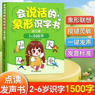 识字书幼儿认字有声书点读发声书幼儿园小班中班识字大王3000字儿童启蒙早教书象形绘本学前会说话的汉字3岁4岁宝宝认知看图识字书