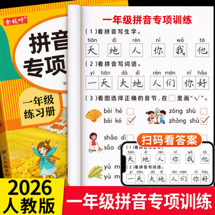 一年级拼音专项练习册拼音强化训练读音选择专项训练本幼小衔接拼音拼读小学生看拼音写词语声母韵母人教版每日一练幼儿园入门汉语
