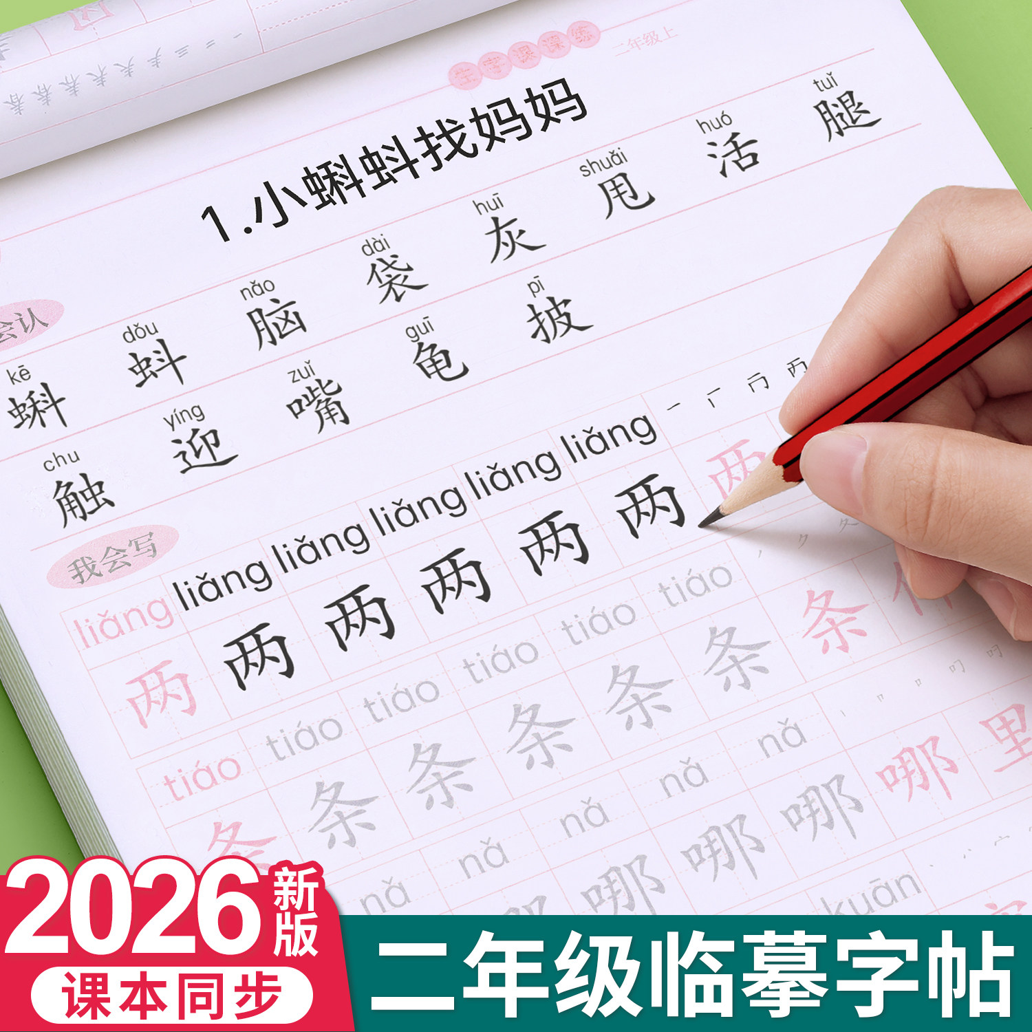 2026新版二年级上册下册同步练字帖人教版正楷小学生三临摹练字帖贴每日一练楷书硬笔书法语文专用汉字笔画笔顺偏旁部首本儿童写字