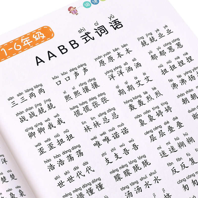 词语积累大全小学生成语专项训练重叠词aabb abab基础练字帖一年级同步二三语文量词本带拼音四字词语归纳字帖楷书小学儿童练习本 书籍/杂志/报纸 练字本/练字板 原图主图