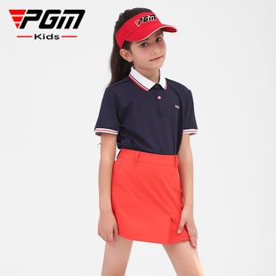 PGM 儿童高尔夫套装夏季青少年上衣女童短袖衣服裤子服饰网球服