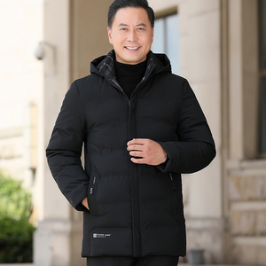 爸爸冬季外套男装中年男士冬装棉袄加厚爷爷装中老年羽绒棉衣男