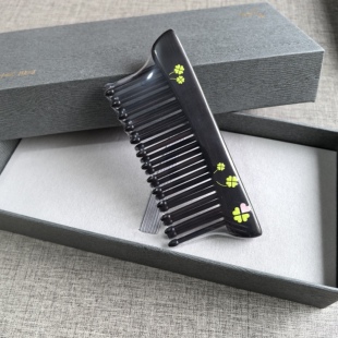谭木匠正品礼盒幸运草 黑檀木插齿梳 梦西洲创意礼物送情侣送老婆