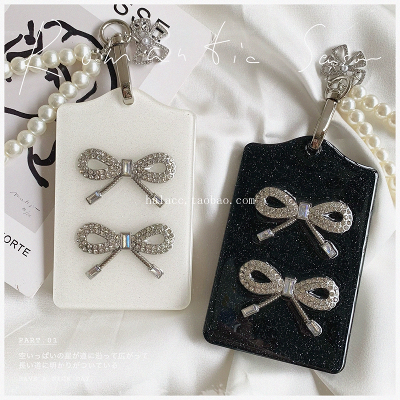 hulacc手工滴胶卡套水钻蝴蝶结