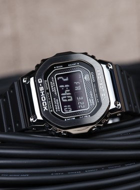 卡西欧GMW-B5000-1蓝色蒸镀工艺全金属日产GM-B2100AD-2A手表男