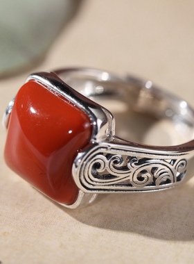 银饰品天然南红玛瑙女民族