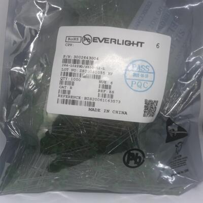 EVERLIGHT原装正品264-10SYGD/S530-E2-L F3mm绿色无边发光管灯珠