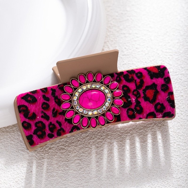 波西米亚民族风绿松石抓夹西部风发夹复古豹纹亮片皮革时尚盘发夹,饰品/流行首饰/时尚饰品新,民族风发饰,淘宝优惠券,粉丝福利购,淘宝优惠卷