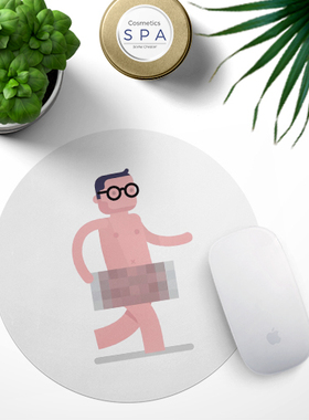 [BLUE]趣味搞怪个性圆形方形装饰鼠标垫ins低碳出行绿色健康环保