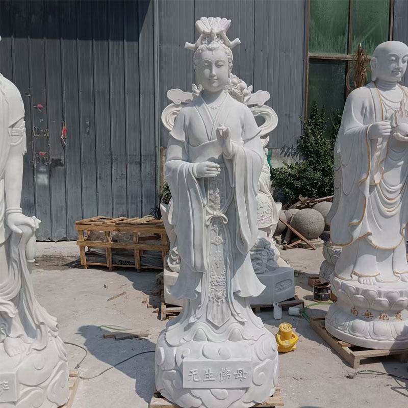 石雕观音汉白玉观音佛像雕塑大理石古代佛像雕塑厂家供应
