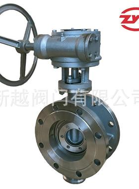 金属硬密封高压法兰蝶阀D343W-40P DN100 不锈钢蝶阀防腐蜗轮