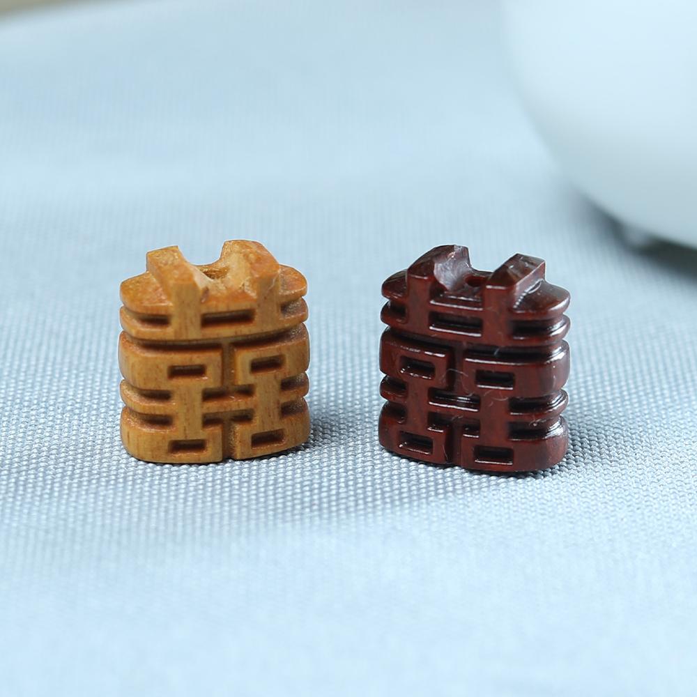 小双喜配件手工diy沉香紫檀
