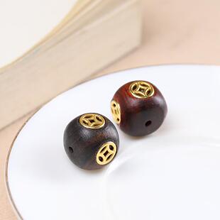 沉香木雕刻四面发散珠DIY文玩配饰配件男女时尚百搭饰品