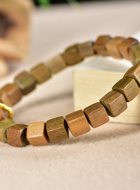 绿檀木方块手链实木佛珠手串