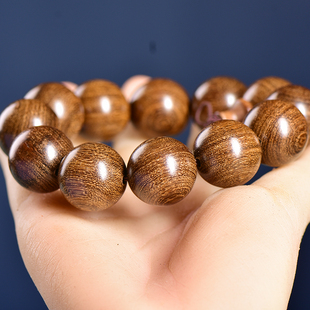 正宗金丝檀木手串 男2.0素珠檀香木佛珠女108颗手链文玩实木念珠
